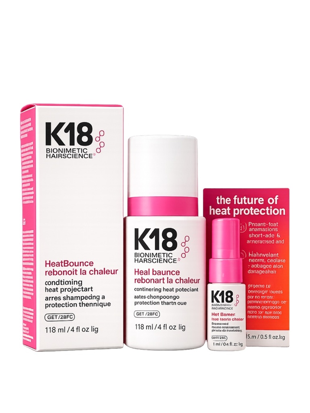 K18 HeatBounce Heat Protectant Bundle 4oz + Travel Size NEW ($72 Value) - Picture 2 of 3